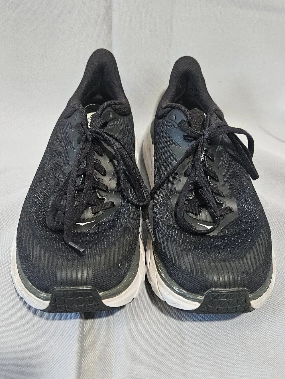 Hoka One One Shoes Black Size 7.5 Clifton 7 1110509 BWHT Running Sneakers